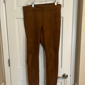 Old Navy Camel faux Suede straight leg pants, L